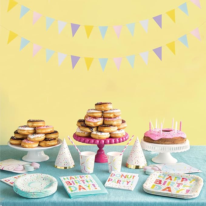 Pastel-Rainbow Party-Decorations Banner,2 Pack Baby Shower Decorations for Girl Birthday Paper Triangle Pennant Flags Streamers,Bachelorette Wedding Engagement Decor Lasting Surprise