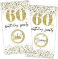 REWIDPARTY White Gold 60th Birthday Party Scratch Off Game Cards（32 PCS） Happy 60th Birthday Party Scratch Cards Cheers to 60 Years Party Supplies Activity for Birthday Raffle Tickets Kids Adults