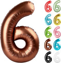 Coffee Brown Number 6 Balloon 40 Inch, 6 Balloon Number, 6th Birthday Decorations, Coffee Brown Party Supplies for Boys Girls