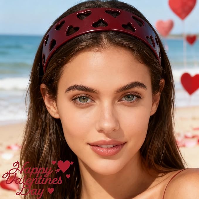 1pcs New u Shape Fashion Tooth Hair Comb Headband Valentines Headbands Vintage High Cranium Hairband with Teeth Head Bands Hollow Heart Headband for Women Holiday Party Head Wear Accessories