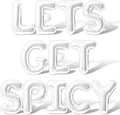 Letter Balloons - LETS GET SPICY 16" Inch Alphabet Letters Foil Mylar Balloon Bachelorette Party Banner (White)