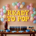Honoson 10 Pcs Ready to Pop Baby Shower Decorations Ready to Pop Lights up Sign Red Coquette Soda Theme LED Lights Sign for Baby Shower Gender Reveal Birthday Party Decor