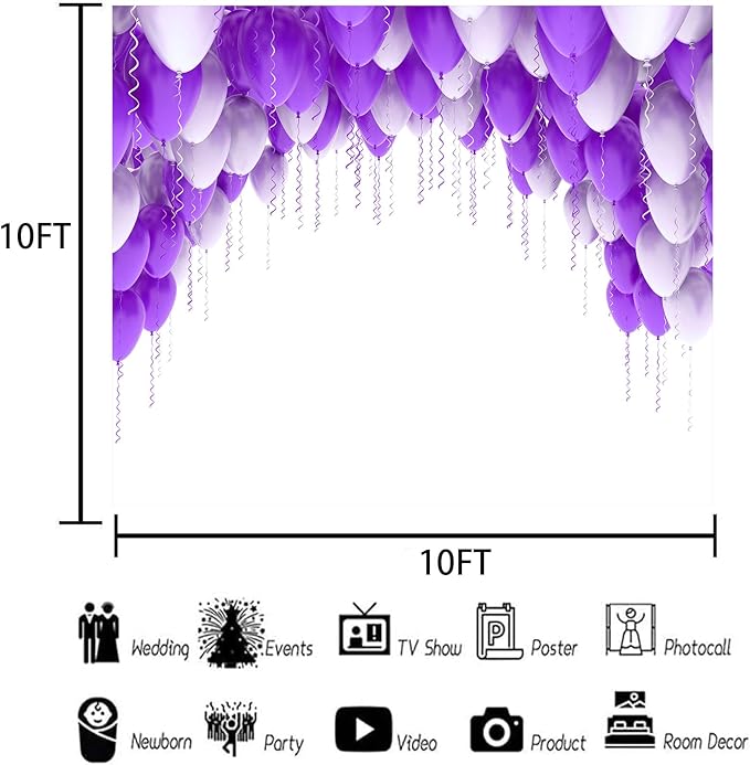 10x10ft Balloon Backdrop, Suitable for Birthday Parties, Baby Showers, Team Gatherings, and Family Gatherings and Photography Background Cloth