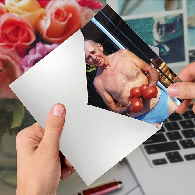 NobleWorks - 1 Funny Happy Birthday Card for Him w/Envelope - Funny Photos, Birthday Humor for Men - Getting Riper C6433BDG
