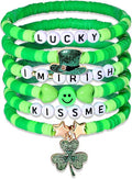 Surfer Heishi Bracelets for Women Stackable Rainbow Vinyl Disc Clay Beaded Stretch Bracelets Elastic Layering Friendship Bracelets Boho Summer Beach Jewelry