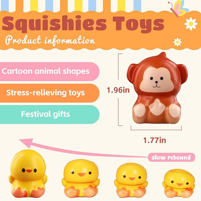 12PCS Party Favors for Kids Toys, Cute Stress Relief Fidget Toys Party Favors for Kids, Bulk Goodie Bag Stuffers Classroom Prizes for Boys Girls