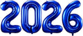 2026 Navy Blue Balloons, 40" Large Navy Blue 2026 Balloons Helium Mylar Foil Balloons for 2026 New Year Christmas Graduation Party Decoration