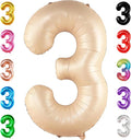 KatchOn, Giant, Number 3 Balloon Caramel - 40 Inch | Number Three Balloon, 3rd Birthday Party Decorations | 3rd Birthday decorations for Girls | Happy Anniversary decorations
