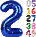Night Blue Number 2 Balloon 40 Inch, 2nd Birthday Decoration for Toddlers Girls Boys, Sparkling 2 Number Balloon Party Decor