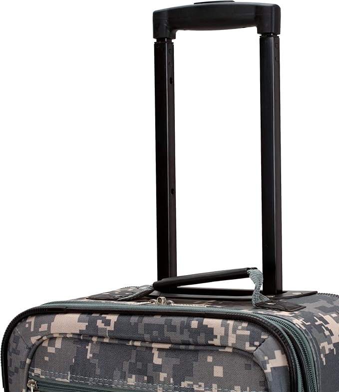 Rockland Fashion Softside 4 Piece Luggage Set, Expandable, (14" Tote/19"/24"/28"), Acu Camo