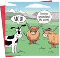 Twizler Funny Card with Highland Cows - Funny Birthday Card for Men or Women Blank Inside - Scottish Happy Birthday for Her Him Dad Husband Mom Wife
