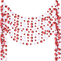 Outus 10 Pieces Red Round Dots Garland Easter Graduation Party Hanging Decor Each Length 13.1ft Glitter Paper Dot Streamers for Birthday Wedding Classroom (White)