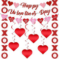 Valentines Day Decorations Set for Party, Happy Valentines Banner, XO Garlands, Hanging Swirls Heart Decor for Home Wedding Anniversary Party Supplies (Valentines)