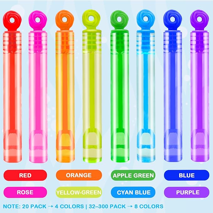 Easter Basket Goodie Bag Stuffer Fillers for Kids, 32 Pack Mini Bubble Wand Toys Gifts for Toddlers, Small Spring Birthday Camping Party Favor Supplies, Classroom School Stuff Prize Treats Non Candy