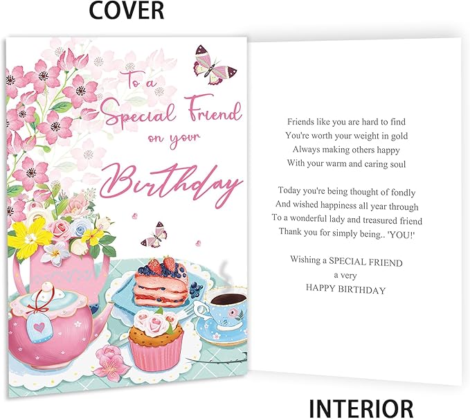 Best Friend Birthday Card for Women, Funny Birthday Cards for Friend Sister Bestie, Cute Bday Gifts for Mom