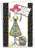 NobleWorks - 1 Funny Birthday Card for Women, Wife - Happy Bday Cartoon, Woman Notecard with Envelope - Four Times the Price C3669BDG