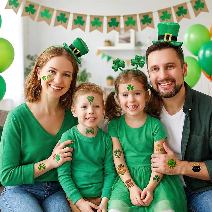 JCFIRE 95 PCS St Patricks Day Tattoos for Kids, Shamrock Stickers Temporary Tattoos for Children, Saint Patricks Day Accessories Party Favors, Lucky Irish Decor Gifts, St Paddy Decorations Supplies