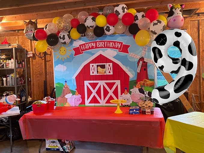 Cow Print 3 Balloon, Number Balloon 40 Inch 3rd three Year Old Cow Birthday Deco, Cow Print Party Supplies for Party Decorations, Number 3 Balloon