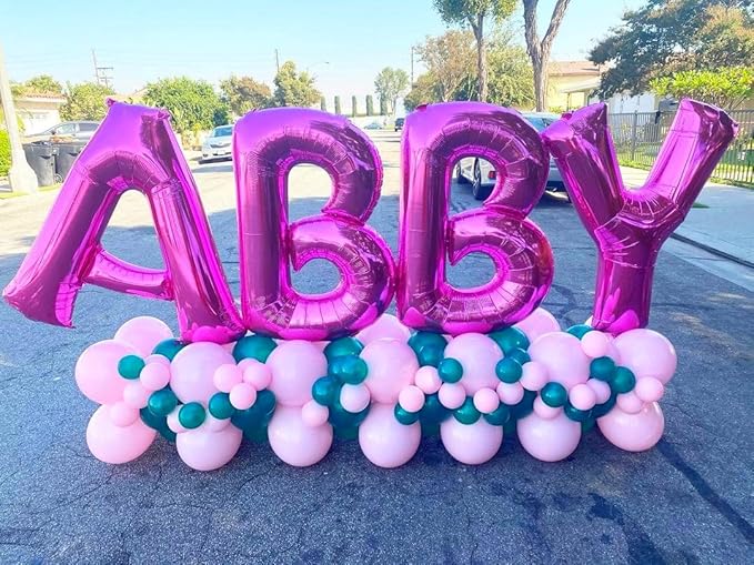 40 Inch Large Hot Pink Letter Z Balloons Alphabet Z Letter Balloons Foil Mylar Letter A Balloons for Birthday Party Anniversary New Year Graduation Wedding