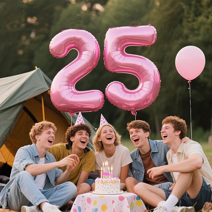 Pink Number 5 Balloon 40 Inch,Jumbo Giant Mylar Pink Number 5,Big Large Foil Helium Number Balloons, Digital 5 Helium Balloons for Girls 15 25 Birthday Graduation Princess Party Decoration