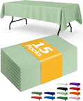 Sage Green Plastic Table Cloth Rectangle Table 15 Pack, 54''×108'' Tablecloth for 6ft Tables, Table Cloth for Disposable Use, Table Cover for Holiday Party, Gathering