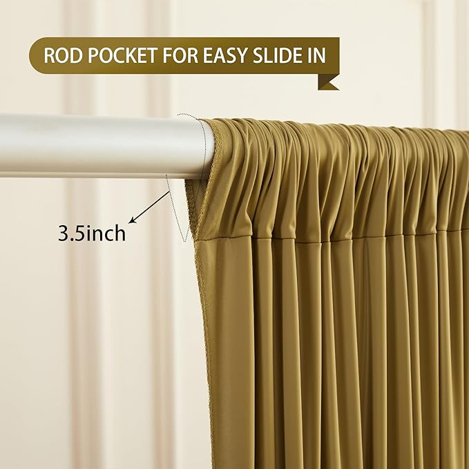 Brown Backdrop Curtains-Wrinkle-Free Polyester Photography Drapes Party Curtain Background for Baby Shower Wedding Decorations- 40 X10FT (Brown)