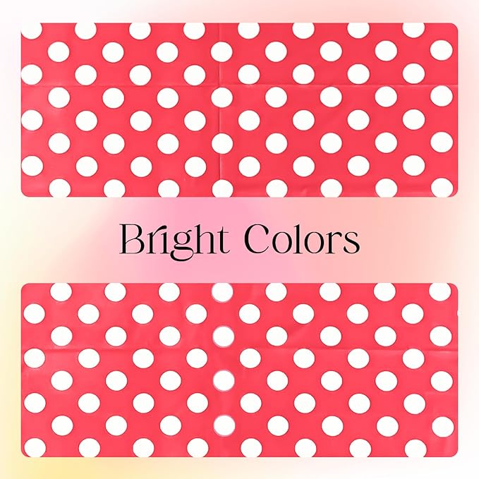 2 Pieces Red Polka Dot Rectangle Tablecloth - 54x72“ Decorative & Stain Resistant Table Cloth with Polka Dot Pattern, Table Cover for Dining Table, Buffet, Wedding, Camping, Party & Wedding