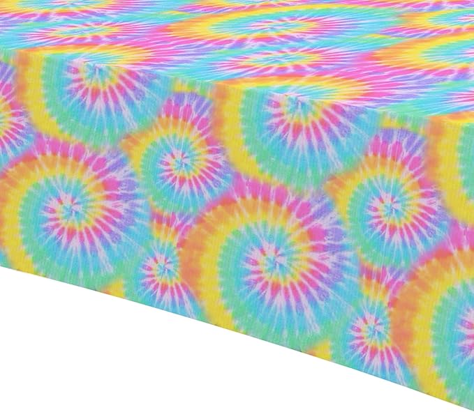 Tie Dye Party Tablecloth Decorations - Disposable Pastel Tie Dye Birthday Party Supplies Table Cover for Girls 1st 2nd 3rd Birthday Baby Shower - 3 Pack (54in x 108in)