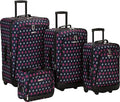 Rockland Fashion Softside 4 Piece Luggage Set, Expandable, (14" Tote/19"/24"/28"), Black Icon