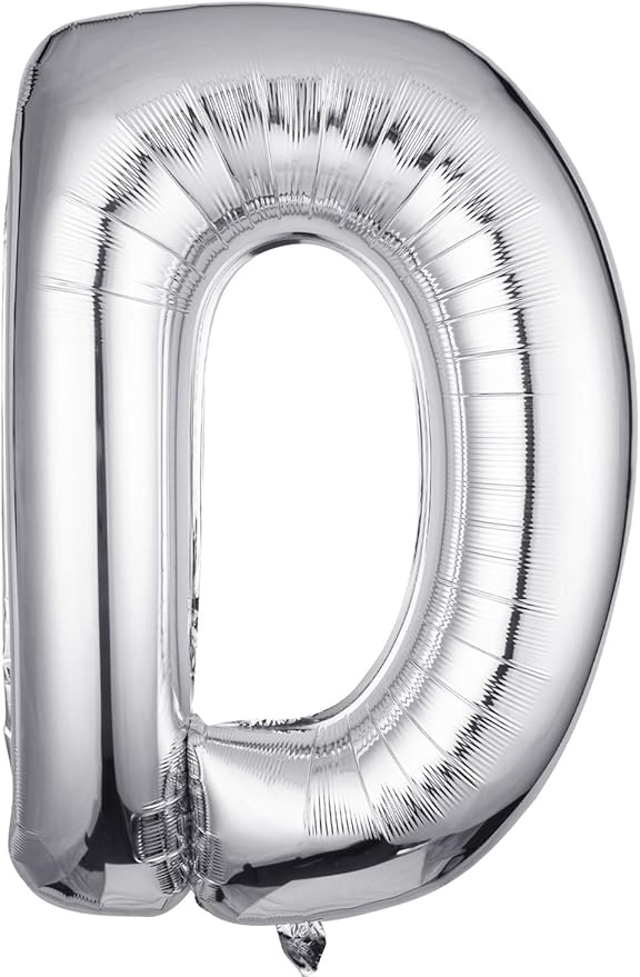Letter Balloons 40 Inch, Single Silver Letter D Balloons Aluminum Hanging Foil Film Balloon for Baby Shower, Wedding Anniversary, Graduation, Birthday Party Decoration