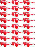 Geyoga 24 Pairs Valentines Heart Sunglasses Bulk Heart Shaped Sun Glasses Frameless Eyeglass for Women Men Valentines Party
