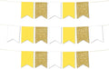 Andaz Press Hanging Pennant Banner with String, Yellow, White, Faux Gold Glitter, 1-Set, 24 Pennants, Approx. 12-Feet Long, Pineapple Party Theme Birthday Supplies