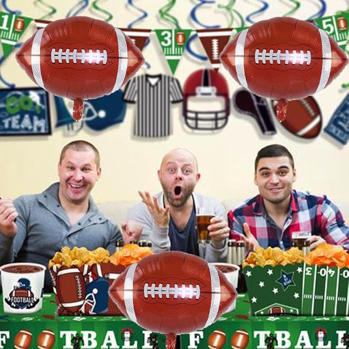 Rugby Balloons Football Foil Balloons for Football Themed Party Birthday Party Supplies Decorations Sports Theme Party Favors Decorations Sports Ballons Arch Kits Party Balloon Sets 3pcs