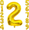 Gold Number Balloons Birthday Balloons - Giant Gold Number 2 Balloon 40 inch, Numbers Balloon Birthday Decorations, Gold Party Supplies for Women Men