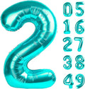 Teal Blue 40 Inch Big Number Balloon Birthday Decoration, Number 2 Helium Balloon 12 20 22 23 24 26 2025 New Years Celebration, Boy Girl Baby Anniversary Party Graduations Supplies Decorations