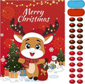 Christmas Games - Pin The Nose on The Reindeer Games for Families Party, Cute Indoor Christmas Home Decor Party Decorations, Xmas Activities Presents Holiday Decor, Red