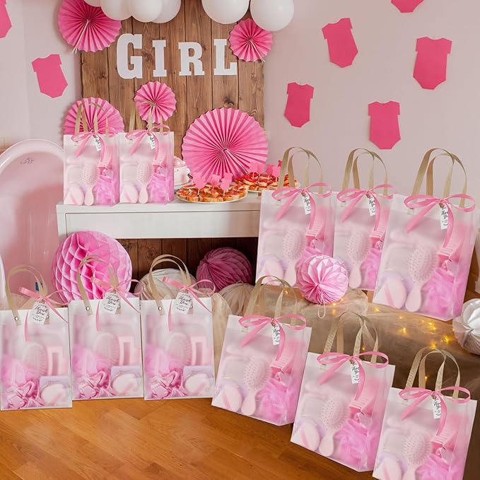 74Pcs Baby Shower Prizes for Game Winners Baby Shower Favors Gifts including Headband Hair Brush Jewelry Box with Gift Bag for Baby Shower Game Prizes Wedding Bridal Shower Favors (Pink)