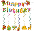 Mexican Fiesta Birthday Decorations, Colorful Mexican Banner Cinco De Mayo Garlands Hanging Swirls Decor for Mexico Carnival Taco Birthday Party Supplies (Fiesta)