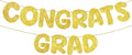 Fulmoon Pre Strung Congrats Grad Banner Glitter Congratulations Banner College Graduation Sign Class of 2026 Grad Party Decorations for High School University Graduation Party Favor(Gold)