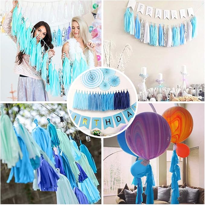 Tissue Paper Tassel DIY Hanging paper decorations Party Garland Decor for Party Decorations Wedding,Festival,Baby Shower Decoration 35c m20PCS