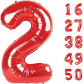 Red Number 2, Balloons 40 Inch Giant Foil Large 2 Number Balloons,Number 2 Digital Two Helium Balloons 12 20 21st Numbers Birthday Decorations for Parties, Anniversaries Supplies Decorations