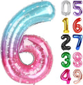 Starry Sky Number 6 Balloon 40 Inch, 6th Birthday Party Decorations for Children, Giant 6 Foil Balloon for Party Supplies
