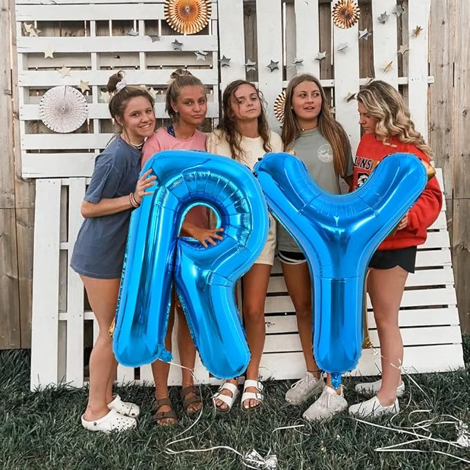 TONIFUL 40 inch Large Blue Letter Y Balloons,Giant Alphabet Letter Balloons for 2026 Graduation Birthday Party Anniversary Graduation Decorations