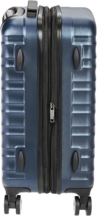 Amazon Basics 21" Hardside Carry-On Luggage with TSA Lock, Expandable, Organized Interior with Divider and Pockets, Spinner Wheels, Navy Blue