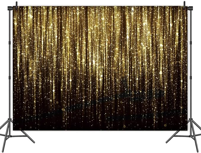 Black Gold for Adult Kids Birthday Party Photo Backdrop Decorations Banner Streamer Flash Banner Party Photography 7x5ft