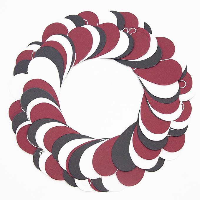 White Black and Burgundy Birthday-Decorations - 52Ft Heart Paper Garland Decoration Streamers Party Banner Bridal Baby Shower Wedding Bachelorette Engagement Graduation Hanging Decor Hongtongtong