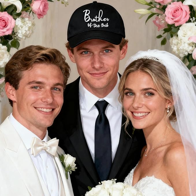 Adjustable Embroidered Hat for Bridal Shower Wedding Engagement Anniversary Honeymoon Newlyweds Couples Gifts