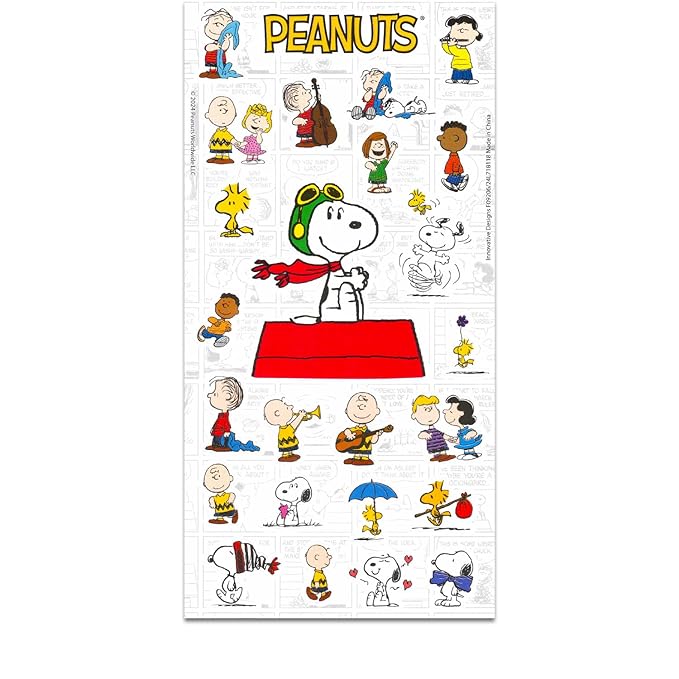 Snoopy Lollipop Bulk Party Bag - 50 Individually Wrapped Peanuts Charlie Brown Halloween Hard Candy Suckers, Sweet Treats, Stickers - Assorted Flavors