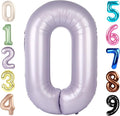 Number 0 Balloons 40 Inch Cream Purple Number Balloons for 10 20 30 40 50 60 70 80 90 100 Numbers Balloon Birthday Decorations Wedding Event Baby Shower