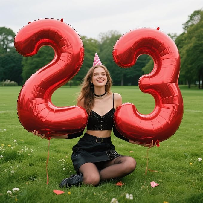 Red Number 3,Balloons 40 Inch Giant Foil Large 3 Number Balloons,Number 3 Digital 3 Helium Balloons 13 23 30 33 Numbers Birthday Decorations for Parties, Anniversaries Supplies Decorations